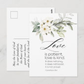 Carte Postale La Bible Florale Blanche Verse Mariage Félicitatio (Devant / Derrière)