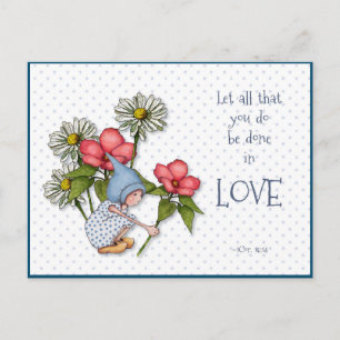 Carte Postale La Bible Verse Tout faire dans l'AMOUR, l'enfant, 