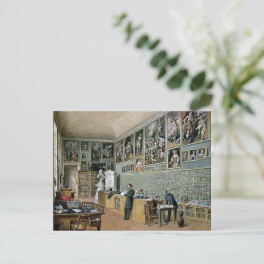 Carte Postale La bibliothèque (Debout devant)