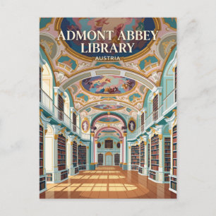 Carte Postale La bibliothèque de l'abbaye d'Admont en Autriche