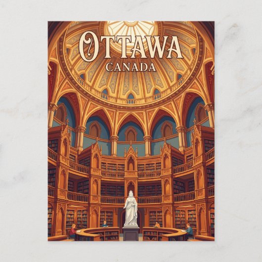 Carte Postale La Bibliothèque du Parlement Canada (Devant)