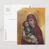 Carte Postale La Bienheureuse Mère de Dieu Icône (Devant / Derrière)
