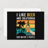 Carte Postale La bière dit drôle (Devant / Derrière)