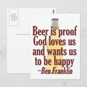 Carte Postale La bière est la preuve (Devant / Derrière)