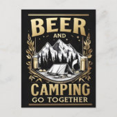 Carte Postale La Bière Et Le Camping Vont Ensemble (Devant)