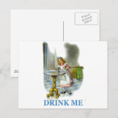 Carte Postale La Bouteille A Dit De Boire Moi, Alors Alice L'A F (Devant / Derrière)