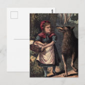 Carte Postale La Cabane Rouge De L'Équitation Rencontre Le Loup (Devant / Derrière)