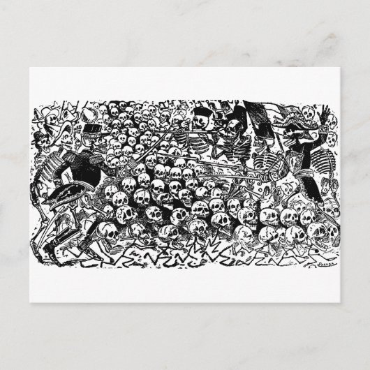 Carte Postale La Calavera Revuelta par José Guadalupe Posada (Devant)