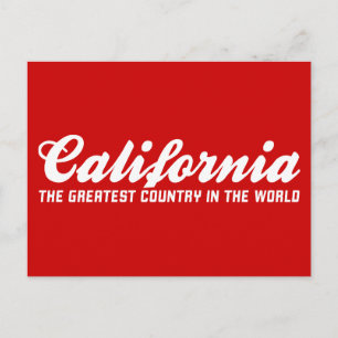 Carte Postale la californie est le plus grand pays du monde