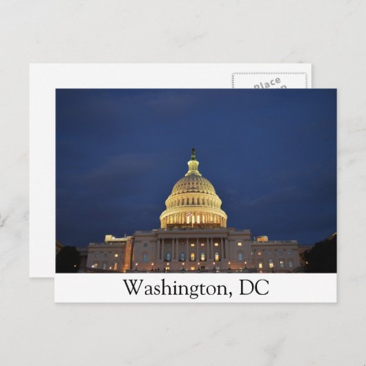 Carte Postale La Captiol à Washington, DC (Devant / Derrière)