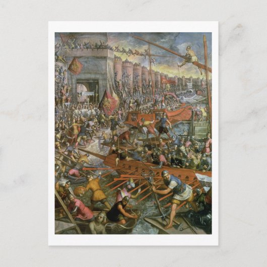 Carte Postale La capture de Constantinople en 1204 (huile sur ca (Devant)