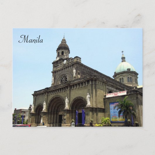 Carte Postale la cathédrale de manila (Devant)