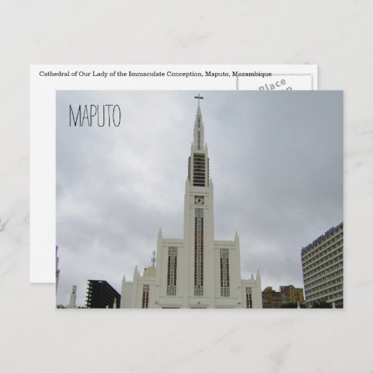Carte Postale la cathédrale de maputo blanc (Devant / Derrière)