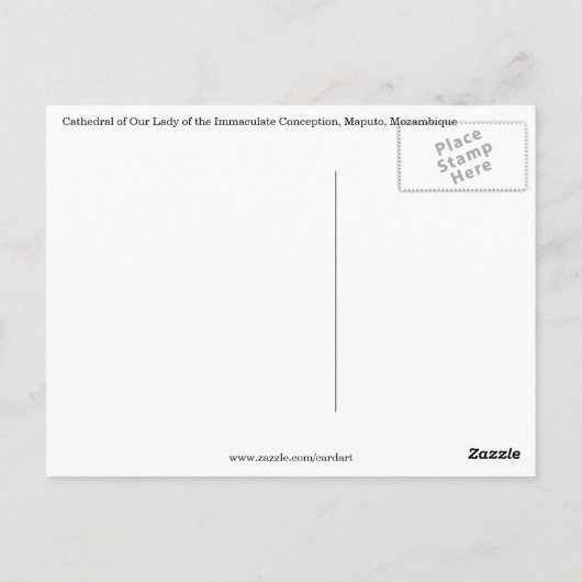 Carte Postale la cathédrale de maputo blanc (Dos)
