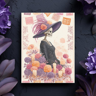Carte Postale La Catrina Dame squelette Jour des morts