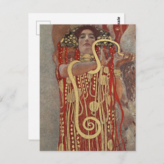 Carte Postale La célèbre peinture Hygieia de Gustav Klimt. (Devant / Derrière)