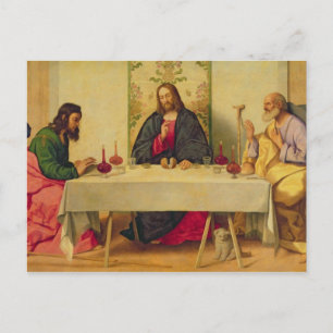 Carte Postale La Cène à Emmaüs, 1520 (huile sur toile)