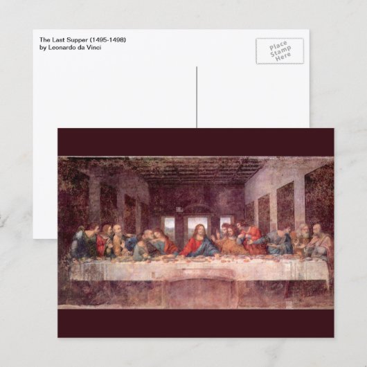 Carte Postale La Cène de Léonard de Vinci (Devant / Derrière)