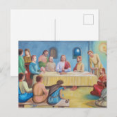 Carte Postale La Cène : Jésus et les disciples (Devant / Derrière)