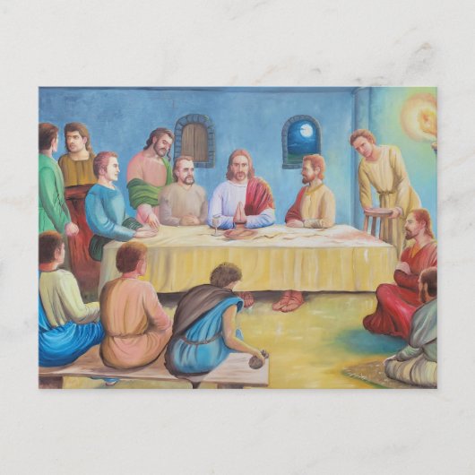 Carte Postale La Cène : Jésus et les disciples (Devant)