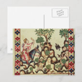 Carte Postale La chasse au faucon, extrait du manuscrit (Devant / Derrière)