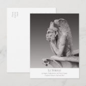 Carte Postale La Chimère Stryge de Notre-Dame de Paris Sculpture (Devant / Derrière)