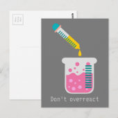 Carte Postale La chimie de la science drôle ne surréagit pas aux (Devant / Derrière)