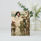 Carte Postale "La chute de neige et les sept petits hommes" (Debout devant)