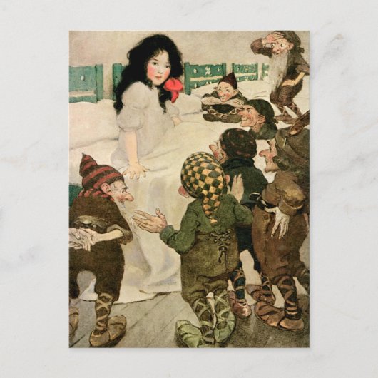 Carte Postale "La chute de neige et les sept petits hommes" (Devant)