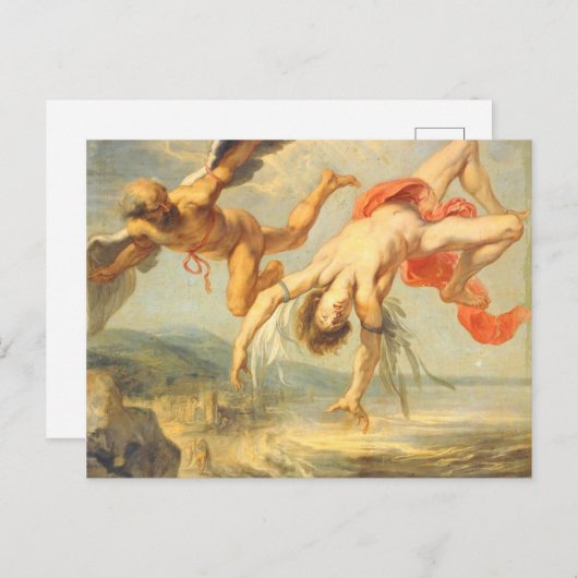 Carte Postale La Chute D'Icarus Par Jacob Peter Gowy (Devant / Derrière)