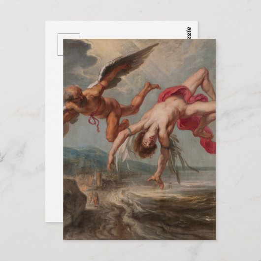 Carte Postale La chute d'Icarus (par Jacob Peter Gowy) (Devant / Derrière)
