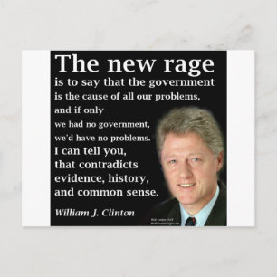 Carte Postale La citation de Bill Clinton sur aucun gouvernement