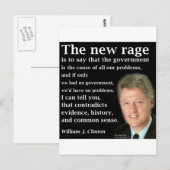 Carte Postale La citation de Bill Clinton sur aucun gouvernement (Devant / Derrière)