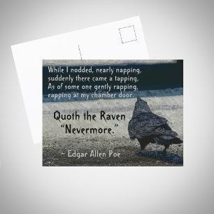 Carte Postale La citation de Edgar Allen Poe sur Le Corbeau : Ja