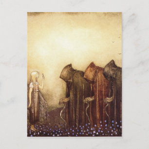 Carte Postale "La clé d'or" Aquarelle John Bauer