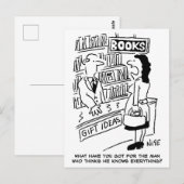 Carte Postale La cliente d'une librairie pose une question au li (Devant / Derrière)