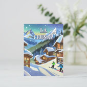 Carte Postale La Clusaz : Éclat Enneigé, Charme Authentique (Debout devant)