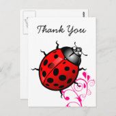 Carte Postale La coccinelle vous remercient (Devant / Derrière)
