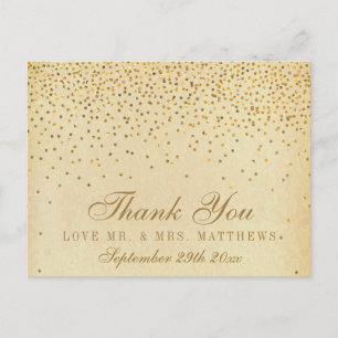 Carte Postale La collection de mariage Confetti Or Vintage Glam