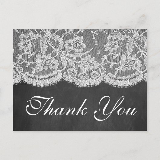 Carte Postale La collection de Mariages Chalkboard & Lace (Devant)