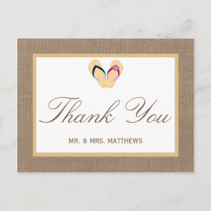 Carte Postale La collection de Mariages Flip Flop Sand Beach Bur