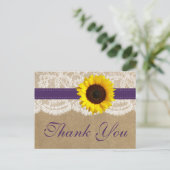 Carte Postale La collection Kraft, Lace & Sunflower - Violet (Debout devant)