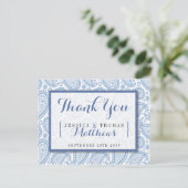 Carte Postale La collection Mariage moderne Paisley - Bleu (Debout devant)