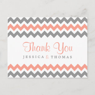 Carte Postale La collection moderne de Mariages Chevron - rose e