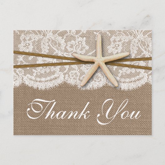 Carte Postale La collection rustique de mariage Starfish Beach (Devant)