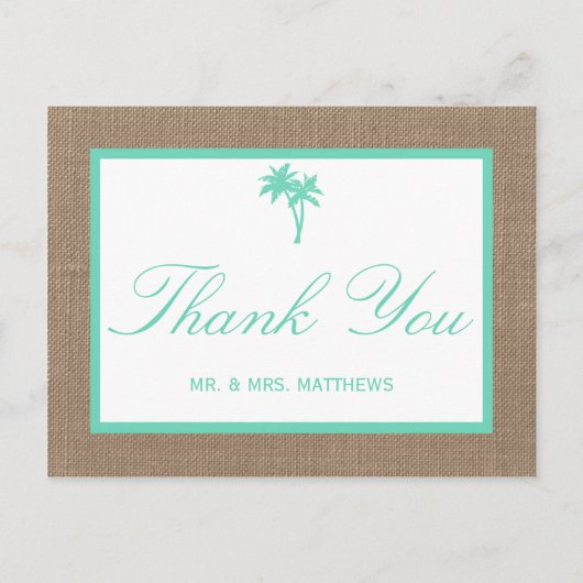 Carte Postale La collection Tropical Palm Tree Beach Wedding (Devant)