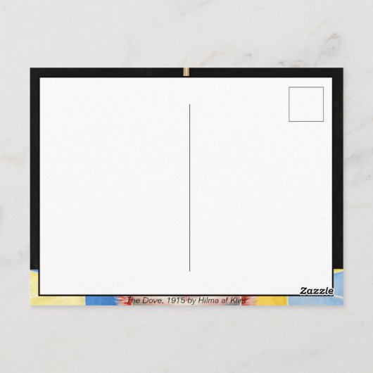 Carte Postale La colombe, 1915 par Hilma af Klint (Dos)
