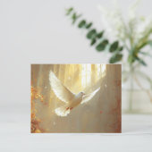 Carte Postale La colombe blanche dans la peinture légère (Debout devant)