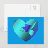Carte Postale La colombe bleue du coeur du ciel (Devant / Derrière)