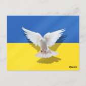Carte Postale La colombe de la paix - Drapeau de l'Ukraine - Lib (Dos)
